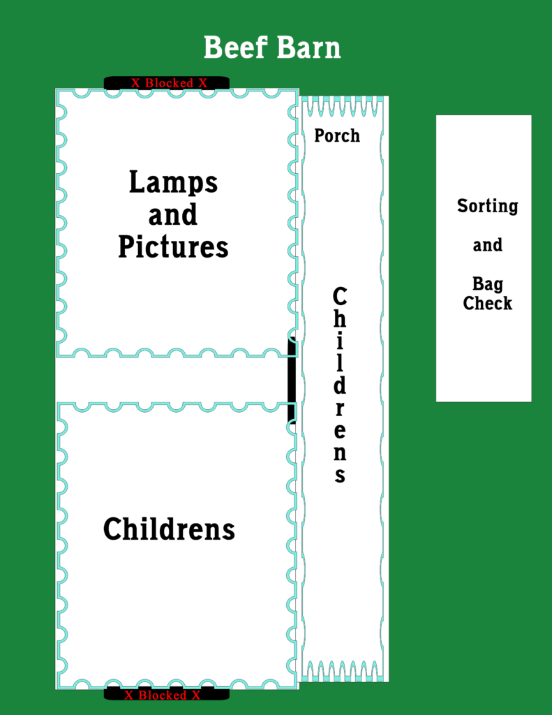 85th Ladies Board Rummage Sale Beef Barn Map