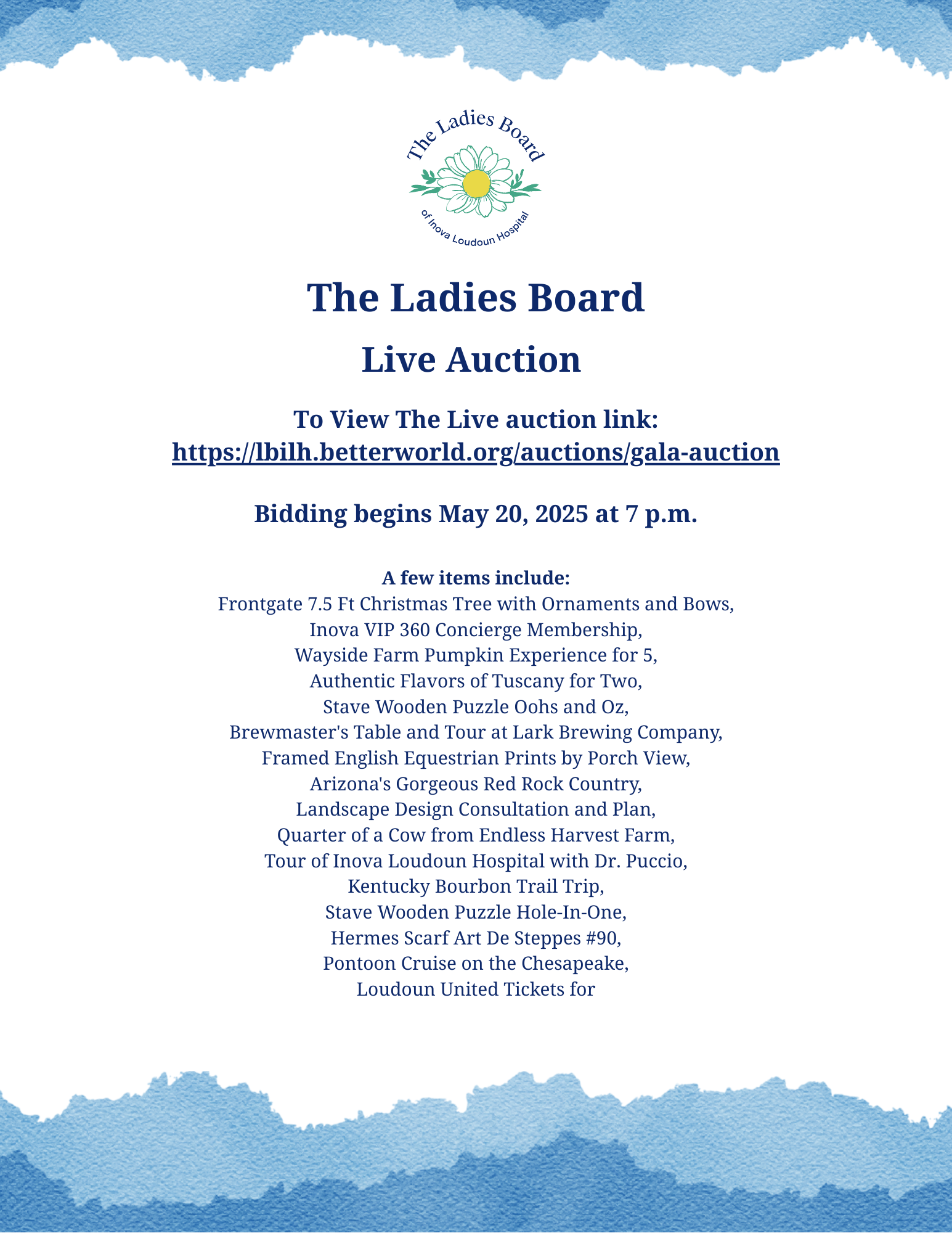 The Ladies Board Live Auction